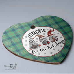 Scottish Kennedy Ancient Clan Tartan Ceramic Ornament - Gnome Heart Style Scottish Plaid Tartan Plaid