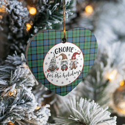 Scottish Forsyth Ancient Clan Tartan Ceramic Ornament - Gnome Heart Style Scottish Plaid Tartan Plaid