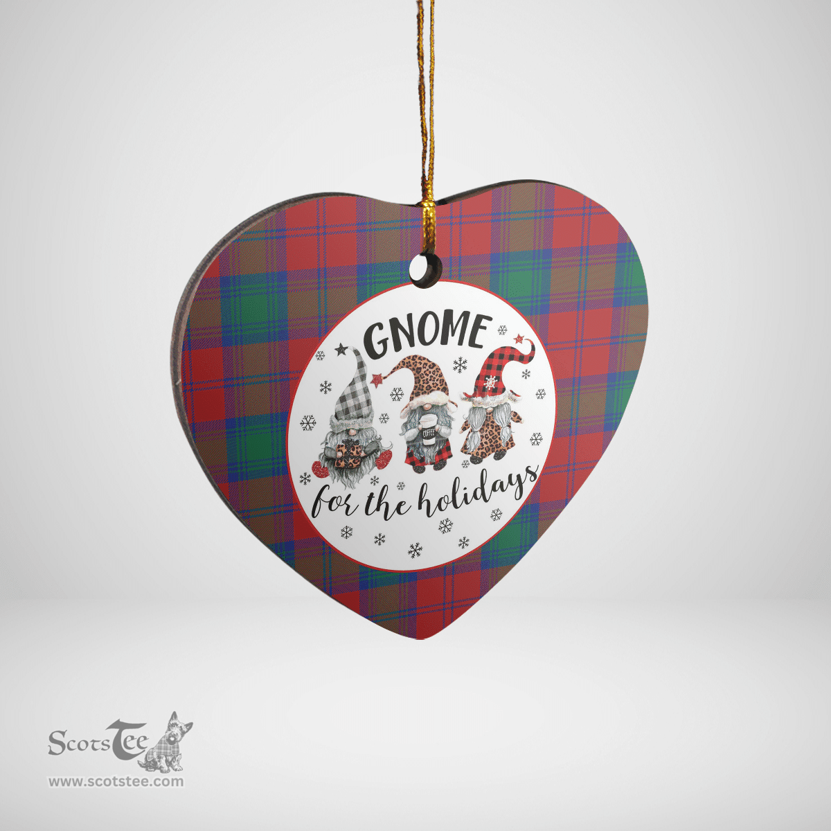 Scottish Lindsay Modern Clan Tartan Ceramic Ornament - Gnome Heart Style Scottish Plaid Tartan Plaid