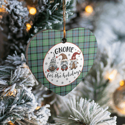 Scottish MacThomas Ancient Clan Tartan Ceramic Ornament - Gnome Heart Style Scottish Plaid Tartan Plaid