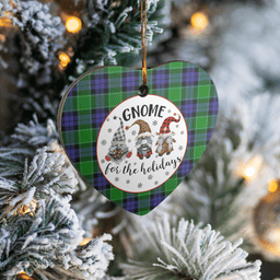 Scottish Haldane 2 Clan Tartan Ceramic Ornament - Gnome Heart Style Scottish Plaid Tartan Plaid