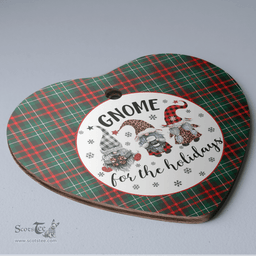 Scottish MacDiarmid Modern Clan Tartan Ceramic Ornament - Gnome Heart Style Scottish Plaid Tartan Plaid