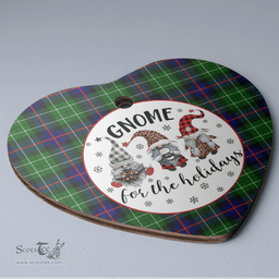 Scottish Leslie Hunting Clan Tartan Ceramic Ornament - Gnome Heart Style Scottish Plaid Tartan Plaid