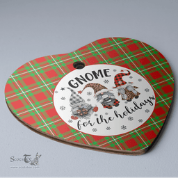 Scottish Grierson Clan Tartan Ceramic Ornament - Gnome Heart Style Scottish Plaid Tartan Plaid