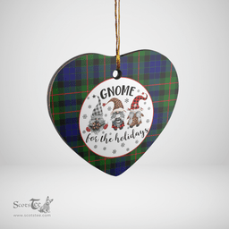 Scottish Gunn Modern  Clan Tartan Ceramic Ornament - Gnome Heart Style Scottish Plaid Tartan Plaid