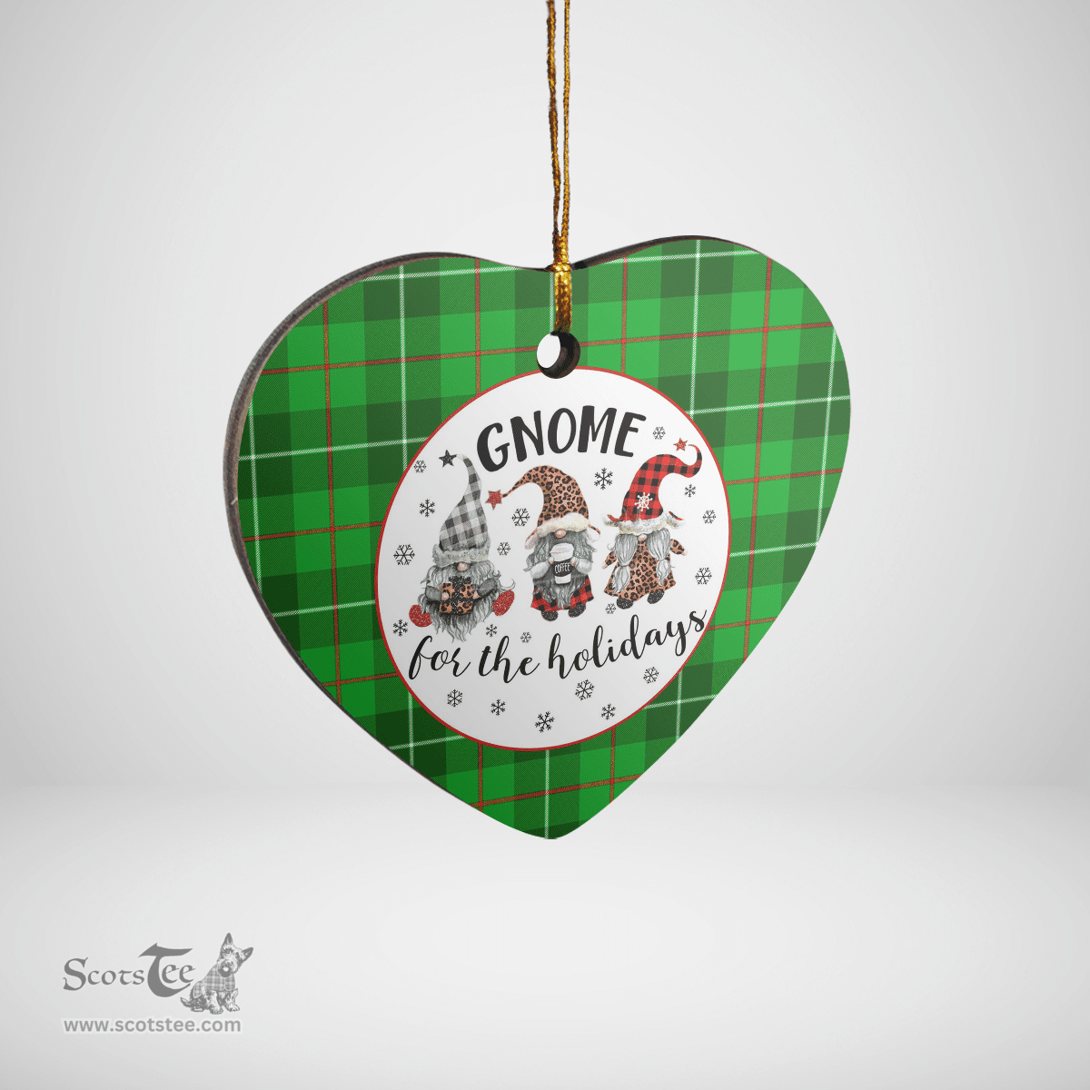 Scottish Galloway District Clan Tartan Ceramic Ornament - Gnome Heart Style Scottish Plaid Tartan Plaid