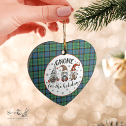 Scottish Forsyth Ancient Clan Tartan Ceramic Ornament - Gnome Heart Style Scottish Plaid Tartan Plaid