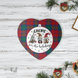Scottish Lindsay Modern Clan Tartan Ceramic Ornament - Gnome Heart Style Scottish Plaid Tartan Plaid