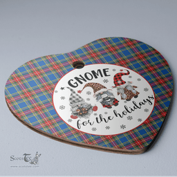 Scottish MacBeth Modern Clan Tartan Ceramic Ornament - Gnome Heart Style Scottish Plaid Tartan Plaid