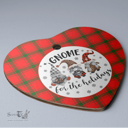 Scottish MacDonald of Sleat Clan Tartan Ceramic Ornament - Gnome Heart Style Scottish Plaid Tartan Plaid