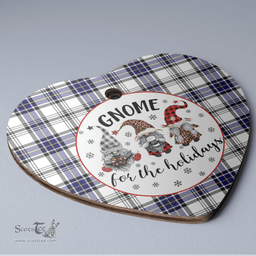 Scottish Hannay Clan Tartan Ceramic Ornament - Gnome Heart Style Scottish Plaid Tartan Plaid