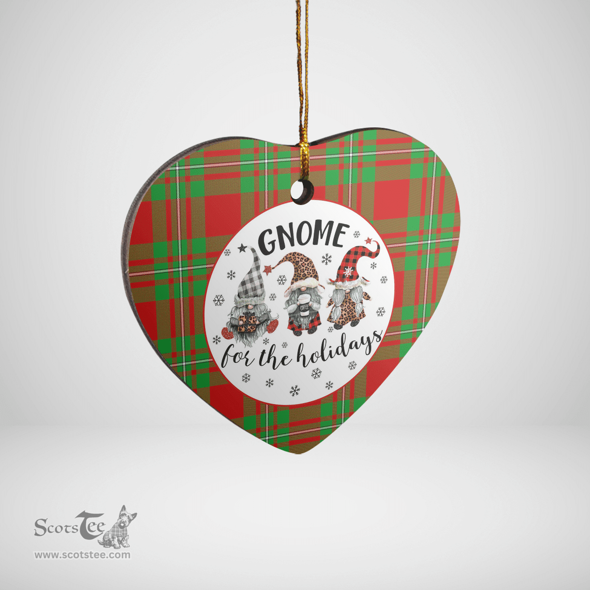 Scottish MacGregor Modern Clan Tartan Ceramic Ornament - Gnome Heart Style Scottish Plaid Tartan Plaid