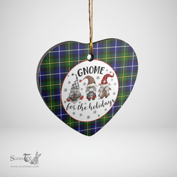 Scottish MacNeil of Barra Modern Clan Tartan Ceramic Ornament - Gnome Heart Style Scottish Plaid Tartan Plaid
