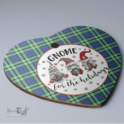 Scottish Learmonth Clan Tartan Ceramic Ornament - Gnome Heart Style Scottish Plaid Tartan Plaid