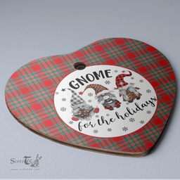 Scottish MacBain Clan Tartan Ceramic Ornament - Gnome Heart Style Scottish Plaid Tartan Plaid