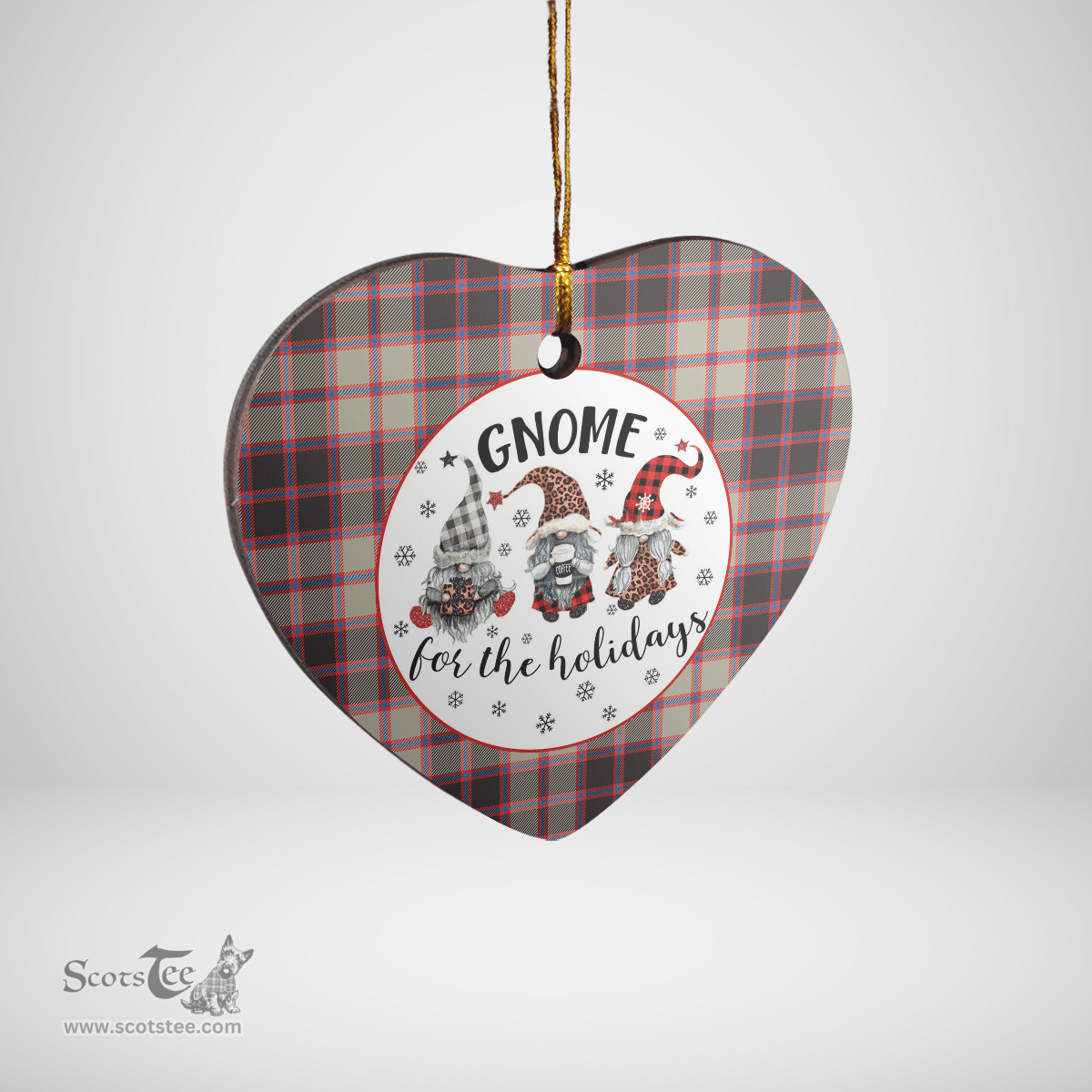 Scottish MacPherson Hunting Ancient Clan Tartan Ceramic Ornament - Gnome Heart Style Scottish Plaid Tartan Plaid