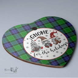 Scottish Haldane 2 Clan Tartan Ceramic Ornament - Gnome Heart Style Scottish Plaid Tartan Plaid