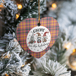 Scottish Jacobite Clan Tartan Ceramic Ornament - Gnome Heart Style Scottish Plaid Tartan Plaid