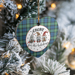 Scottish Gordon Ancient Clan Tartan Ceramic Ornament - Gnome Heart Style Scottish Plaid Tartan Plaid