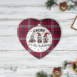 Scottish Little Clan Tartan Ceramic Ornament - Gnome Heart Style Scottish Plaid Tartan Plaid