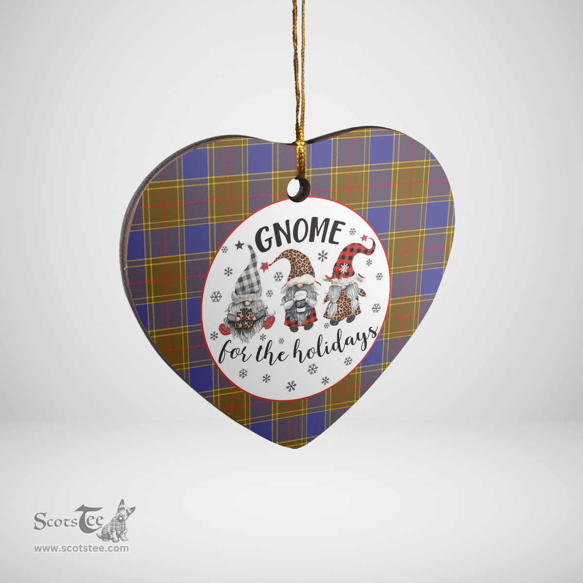 Scottish Balfour Modern Clan Tartan Ceramic Ornament - Gnome Heart Style Scottish Plaid Tartan Plaid