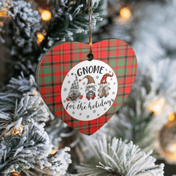 Scottish Macnish Modern Clan Tartan Ceramic Ornament - Gnome Heart Style Scottish Plaid Tartan Plaid