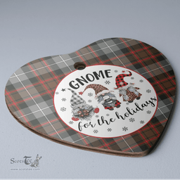 Scottish MacRae Hunting Weathered Clan Tartan Ceramic Ornament - Gnome Heart Style Scottish Plaid Tartan Plaid