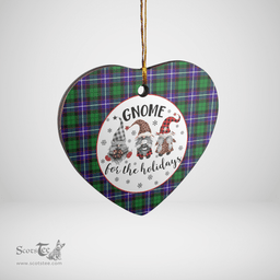 Scottish Hunter Clan Tartan Ceramic Ornament - Gnome Heart Style Scottish Plaid Tartan Plaid