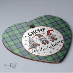 Scottish MacThomas Ancient Clan Tartan Ceramic Ornament - Gnome Heart Style Scottish Plaid Tartan Plaid