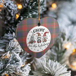 Scottish Fraser Hunting Modern Clan Tartan Ceramic Ornament - Gnome Heart Style Scottish Plaid Tartan Plaid