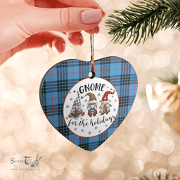 Scottish MacKay Blue Clan Tartan Ceramic Ornament - Gnome Heart Style Scottish Plaid Tartan Plaid