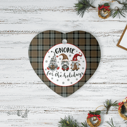 Scottish Graham of Menteith Weathered Clan Tartan Ceramic Ornament - Gnome Heart Style Scottish Plaid Tartan Plaid