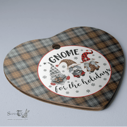 Scottish Gordon Weathered Clan Tartan Ceramic Ornament - Gnome Heart Style Scottish Plaid Tartan Plaid
