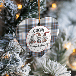 Scottish MacRae Dress Modern Clan Tartan Ceramic Ornament - Gnome Heart Style Scottish Plaid Tartan Plaid