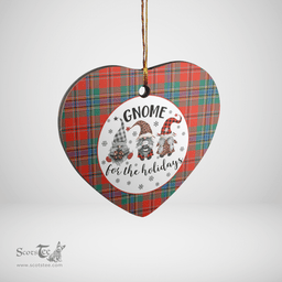 Scottish MacLean of Duart Ancient Clan Tartan Ceramic Ornament - Gnome Heart Style Scottish Plaid Tartan Plaid