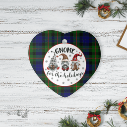 Scottish Gunn Modern  Clan Tartan Ceramic Ornament - Gnome Heart Style Scottish Plaid Tartan Plaid