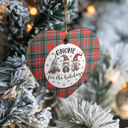 Scottish MacPherson Ancient Clan Tartan Ceramic Ornament - Gnome Heart Style Scottish Plaid Tartan Plaid