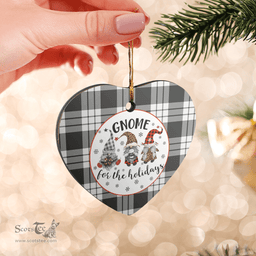 Scottish MacFarlane Black & White Ancient Clan Tartan Ceramic Ornament - Gnome Heart Style Scottish Plaid Tartan Plaid