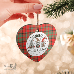 Scottish Macnish Modern Clan Tartan Ceramic Ornament - Gnome Heart Style Scottish Plaid Tartan Plaid