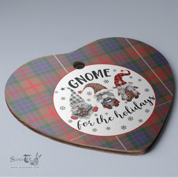 Scottish Fraser Hunting Modern Clan Tartan Ceramic Ornament - Gnome Heart Style Scottish Plaid Tartan Plaid