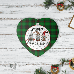 Scottish Halkerston Clan Tartan Ceramic Ornament - Gnome Heart Style Scottish Plaid Tartan Plaid
