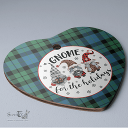 Scottish MacKay Ancient Clan Tartan Ceramic Ornament - Gnome Heart Style Scottish Plaid Tartan Plaid