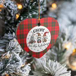 Scottish Grant Modern Clan Tartan Ceramic Ornament - Gnome Heart Style Scottish Plaid Tartan Plaid