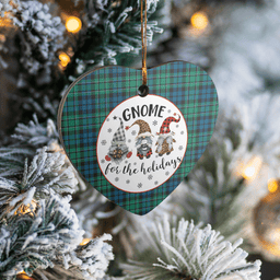 Scottish MacCallum Ancient Clan Tartan Ceramic Ornament - Gnome Heart Style Scottish Plaid Tartan Plaid