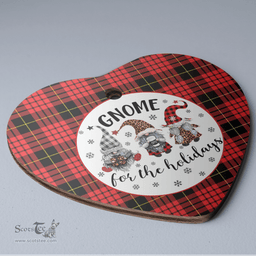 Scottish MacQueen Modern Clan Tartan Ceramic Ornament - Gnome Heart Style Scottish Plaid Tartan Plaid