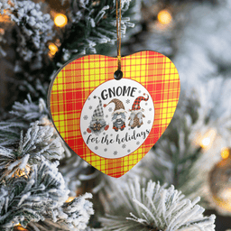 Scottish MacMillan Clan Tartan Ceramic Ornament - Gnome Heart Style Scottish Plaid Tartan Plaid