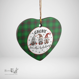 Scottish Halkerston Clan Tartan Ceramic Ornament - Gnome Heart Style Scottish Plaid Tartan Plaid