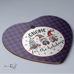 Scottish Garden Clan Tartan Ceramic Ornament - Gnome Heart Style Scottish Plaid Tartan Plaid