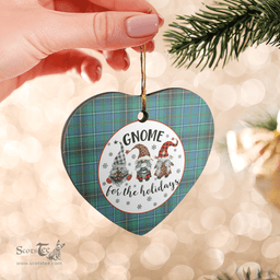 Scottish MacInnes Ancient Clan Tartan Ceramic Ornament - Gnome Heart Style Scottish Plaid Tartan Plaid