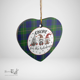 Scottish Johnston Modern Clan Tartan Ceramic Ornament - Gnome Heart Style Scottish Plaid Tartan Plaid